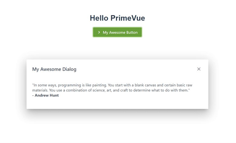 PrimeVue Dialog